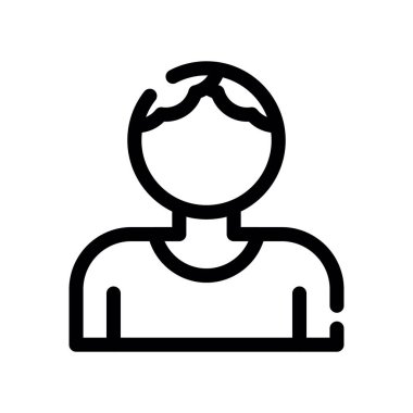 Dizüstü bilgisayar ikonu olan bir adamın vektör çizimi. düzenlenebilir vuruş.