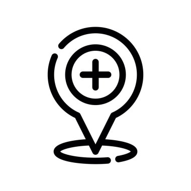 konum vektörü ince çizgi simgesi