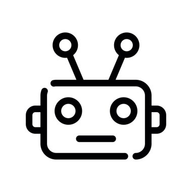 robot vektör ince çizgi simgesi