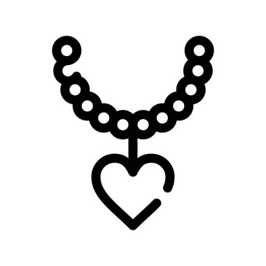 kolye vektörü ince çizgi simgesi