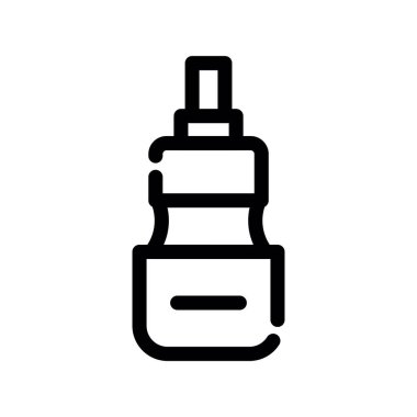 Bir şişe su ikonu vektörü. İnce çizgi işareti. izole edilmiş sınır sembolü çizimi