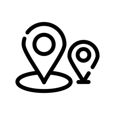 konum vektörü ince çizgi simgesi