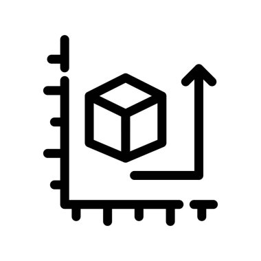 küp vektör ince çizgi simgesi