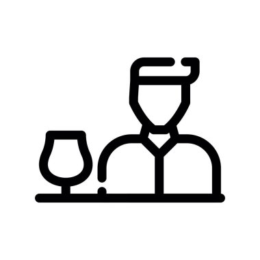 şarap vektörü ince çizgi simgesi