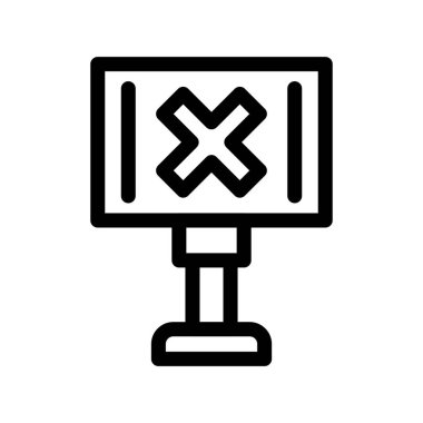 Dizüstü bilgisayar simgesi vektörü. İzole edilmiş kontür sembolü gösterimi