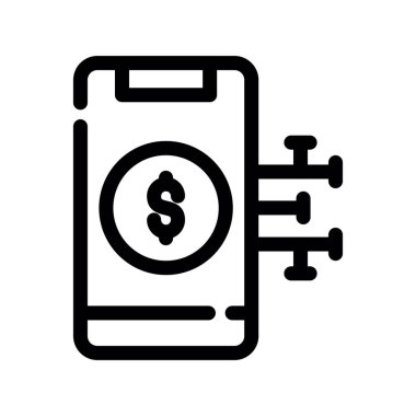 mobil vektör ince çizgi simgesi