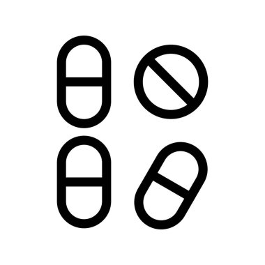 Hapların ve tabletlerin vektör simgesi