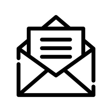 e-posta vektörü ince satır simgesi