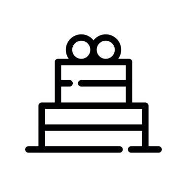 Doğum günü pastası ikon vektörü. Kek tabelası beyaza izole edilmiş. çevresel siyah özet kavramı