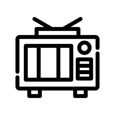TV vektörü ince çizgi simgesi