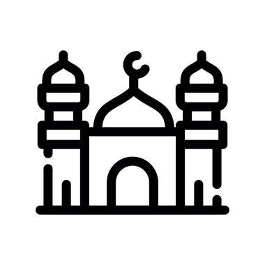 Web ve mobil uygulaması tasarımı, cami logo kavramı için beyaz arka plan üzerinde izole Camii simge vektör