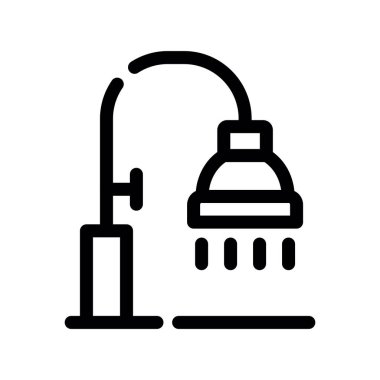 Duş ikonu. Web için duş vektör simgesinin özet çizimi