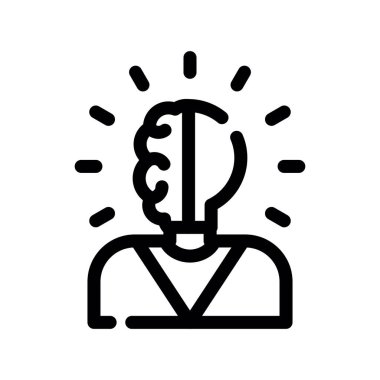 İnsan baş simgesi vektör çizimi