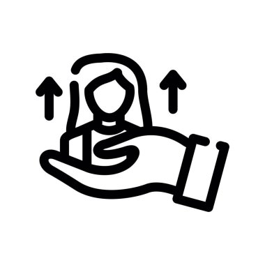 El simgesinde bir işaret olan el.