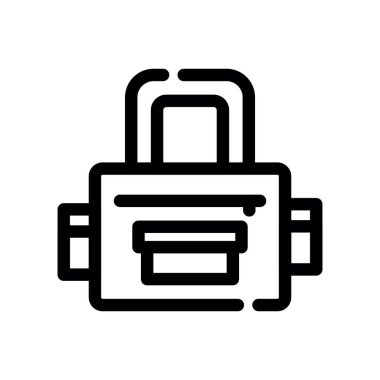 Kamera mini çizgisi, ikon, arkaplan ve grafik. Siyah ve beyaz, doğrusal düz, vektör, piksel mükemmel, minimal, uygun