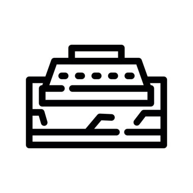 yazıcı vektörü ince çizgi simgesi