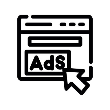 Reklam vektör satırı simgesi,