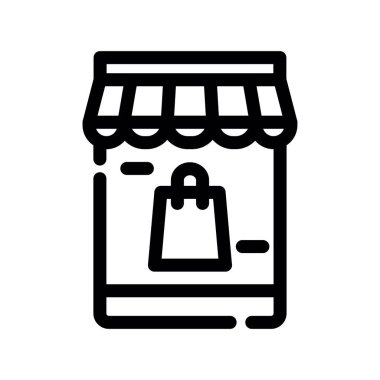 Alışveriş poşeti simgesi, vektör illüstrasyonu