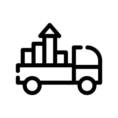 Karton kutu simgesine sahip kamyon, satır biçimi