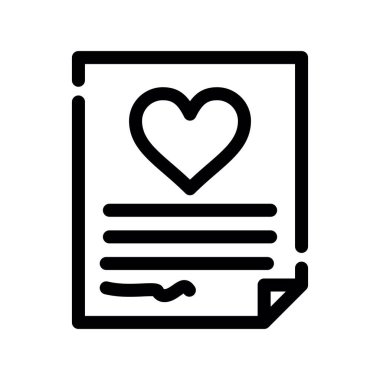 Kağıt sayfa vektör simgesine sahip kalp kolayca değiştirilebilir ya da düzenlenebilir