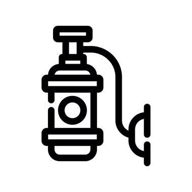 Elektrikli ısıtıcı simgesi. Anahat elektrikli ısıtıcı vektör simgesi beyaz arka plan üzerinde izole web tasarımı için