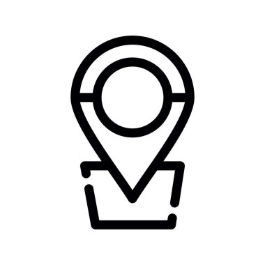 harita vektörü ince çizgi simgesi