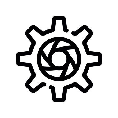 dişli vektör ince çizgi simgesi