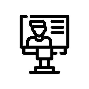 İnce çizgi biçiminde bilgisayar izleyici simgesi