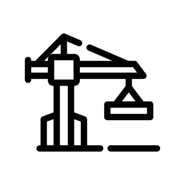 İnşaat vinç simgesi. Beyaz arkaplanda izole edilmiş web tasarımı için ana yapı vinç vektör simgesi