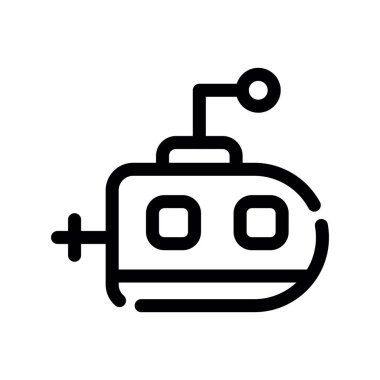 robot vektör ince çizgi simgesi