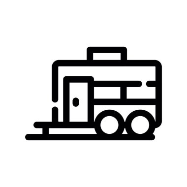 kamp vektörü ince çizgi simgesi