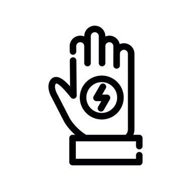 Elektrik prizi ikonuyla el. Beyaz arkaplanda izole edilmiş web tasarımı için eklenti vektör simgesi ile el gücü