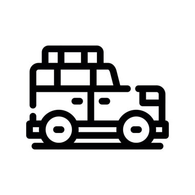 kamyon vektör ince çizgi simgesi