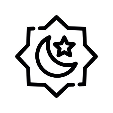 Ramazan vektör simgesi tasarımı. Vektör çizgisi simgesi. Müslüman ve Ramazan Kareem.