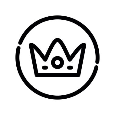 Taç simgesi vektörü beyaz arkaplanda izole edildi, taç şeffaf işareti, çizgi veya semboller