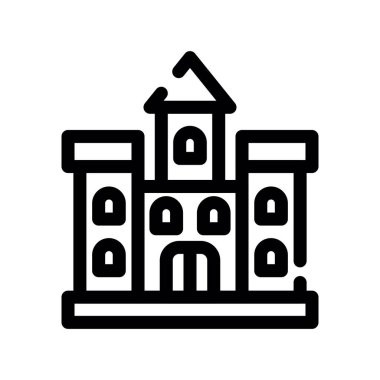 Şeffaf bir arka planda kilise vektör illüstrasyonu. Birinci kalite semboller. Konsept ve grafik tasarım için ince çizgi simgesi.