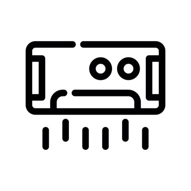 Beyaz arkaplanda izole edilmiş mikroişlemci simgesi vektörü, mikroçip işaretinin mikroçipi, çizgi ve doğrusal simge tasarımı siyah stilde