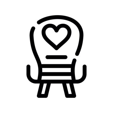 Aşk çizgisi ikon vektör illüstrasyonunda kalp