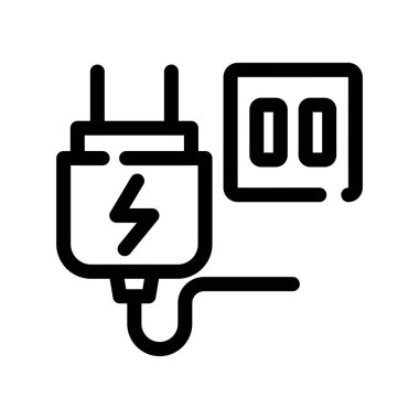 pil vektörü ince çizgi simgesi