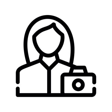 Satır dizaynında kamera simgesi. vektör illüstrasyonu.