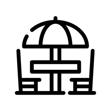 Otel vektör ince çizgi simgesi