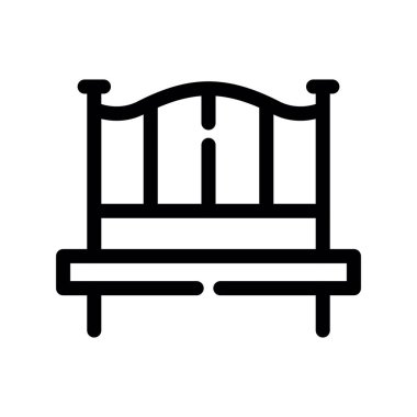 Yatağın vektör illüstrasyonu, mobilya simgesi
