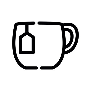 Kahve bardağı ikon vektörü. İnce çizgi çizimi. izole edilmiş sınır sembolü çizimi