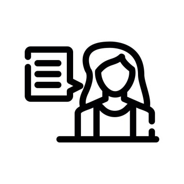 kadın vektör ince çizgi simgesi