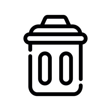 Çöp kutusu simgesi, vektör illüstrasyonu