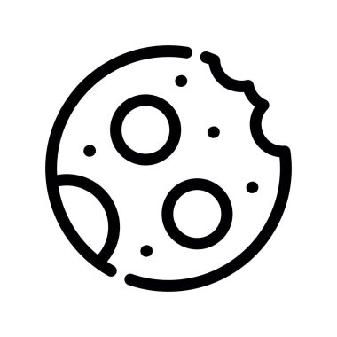 Ay ikonu vektörü. İnce çizgi işareti. izole edilmiş sınır sembolü çizimi