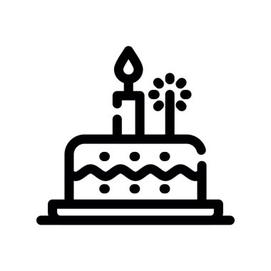 Pasta çizgisi vektör simgesi olan mum