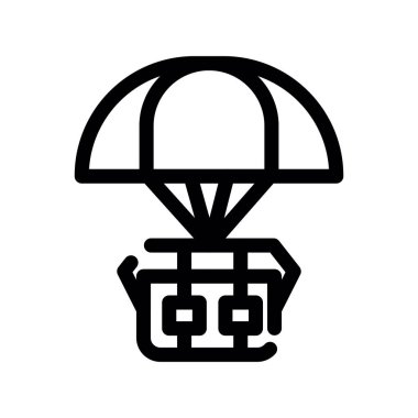 paraşüt simgesi vektör illüstrasyonu