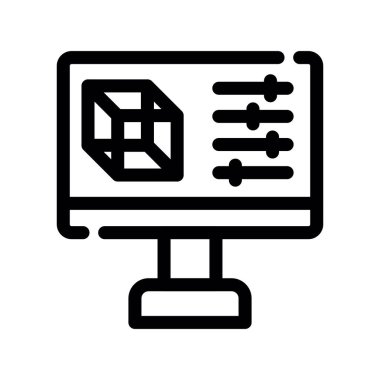 Bilgisayar simgesi vektörü. İnce çizgi işareti. izole edilmiş sembol çizimi