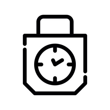 Alarm saati ince çizgi simgesi, alarm saati işareti, beyaz arkaplanda vektör çizimi. Mobil konsept için alarm saat simgesi